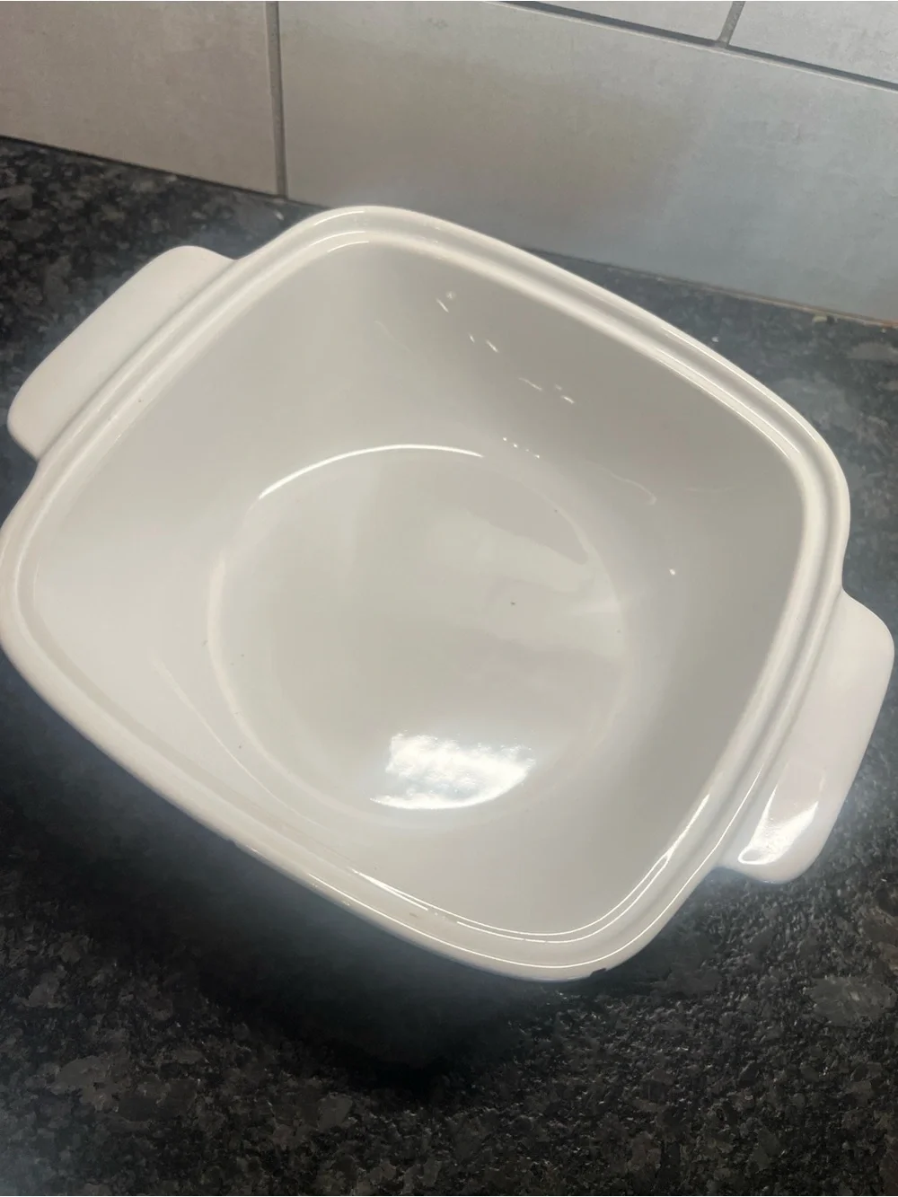 1-1/2 qt Corelle Square covered casserole. SIMPLE LINES OR FINE LINES.